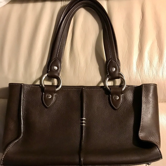 Ellington Dark Brown Pebbled Leather Shoulder Bag - Picture 2 of 8